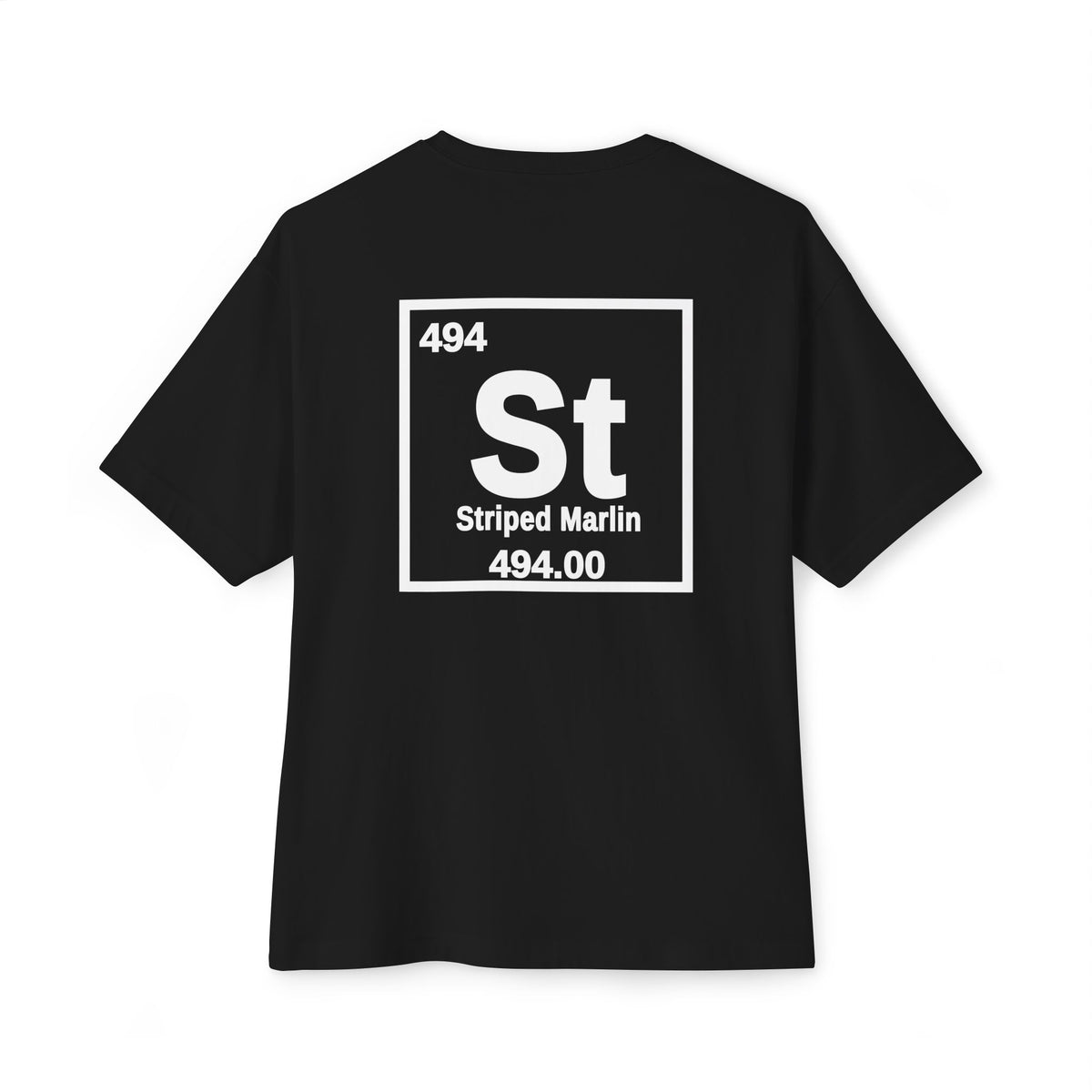 Striped Marlin 'Atomic Fishing' Tee — Vintage Atom Logo Graphic Shirt — Black-1