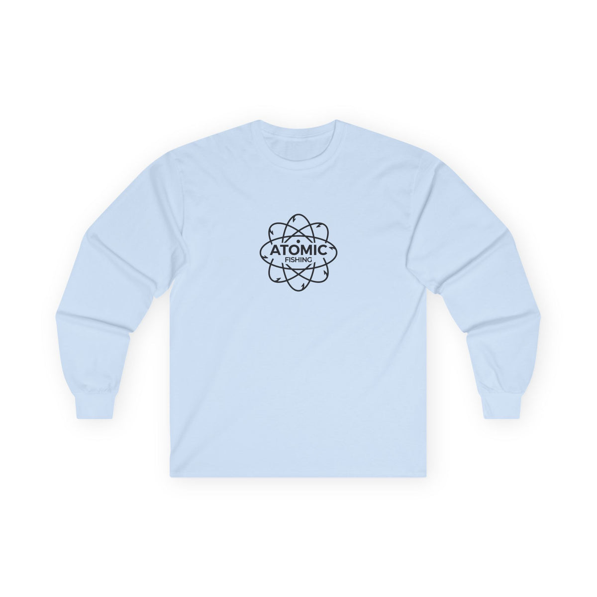 Long Sleeve Tee — 'Lm Large Mouth Bass' Atomic Logo Fishing Graphic