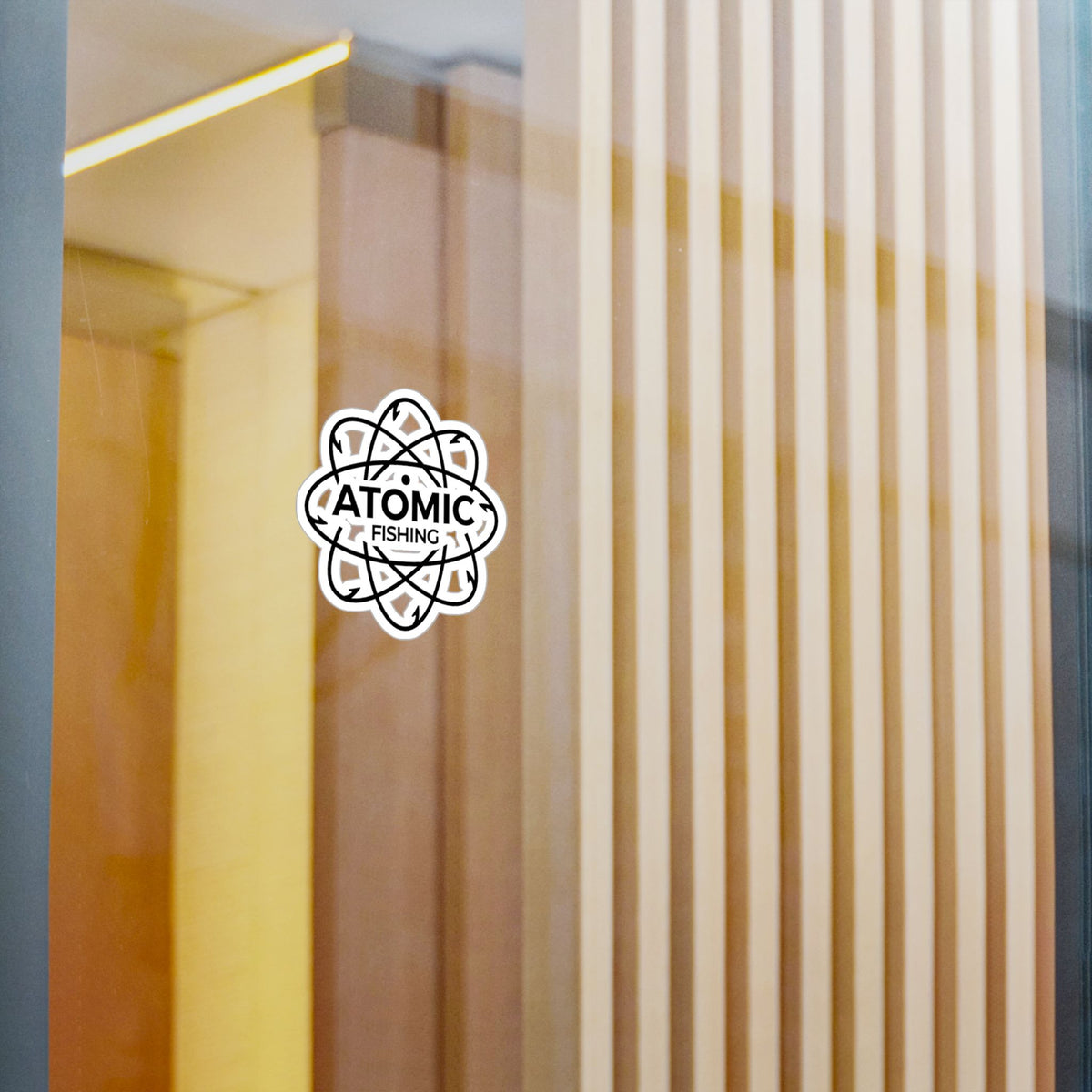 Atomic Fishing Vinyl Sticker — Kiss-Cut Logo Decal