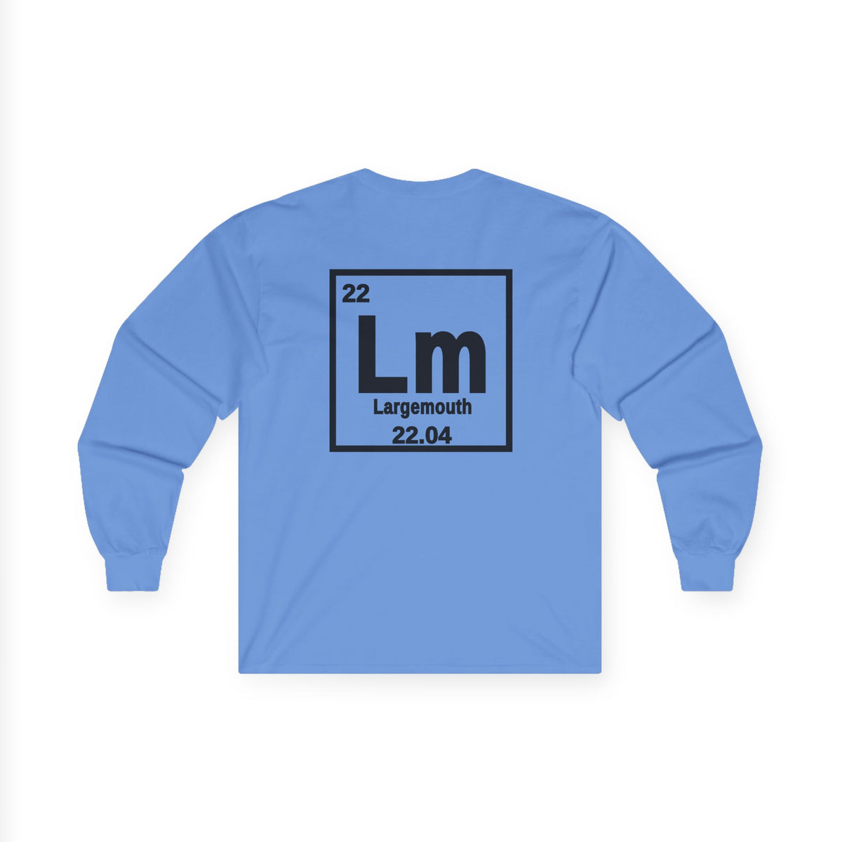 Long Sleeve Tee — 'Lm Large Mouth Bass' Atomic Logo Fishing Graphic