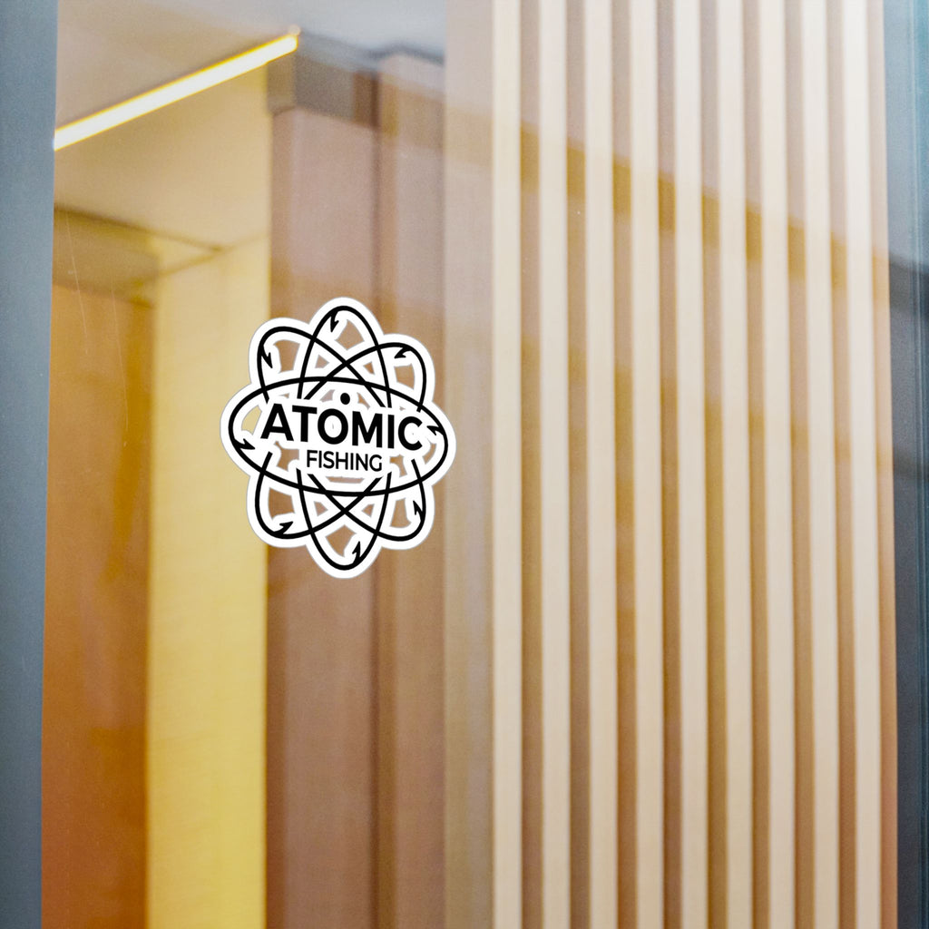 Atomic Fishing Vinyl Sticker — Kiss-Cut Logo Decal