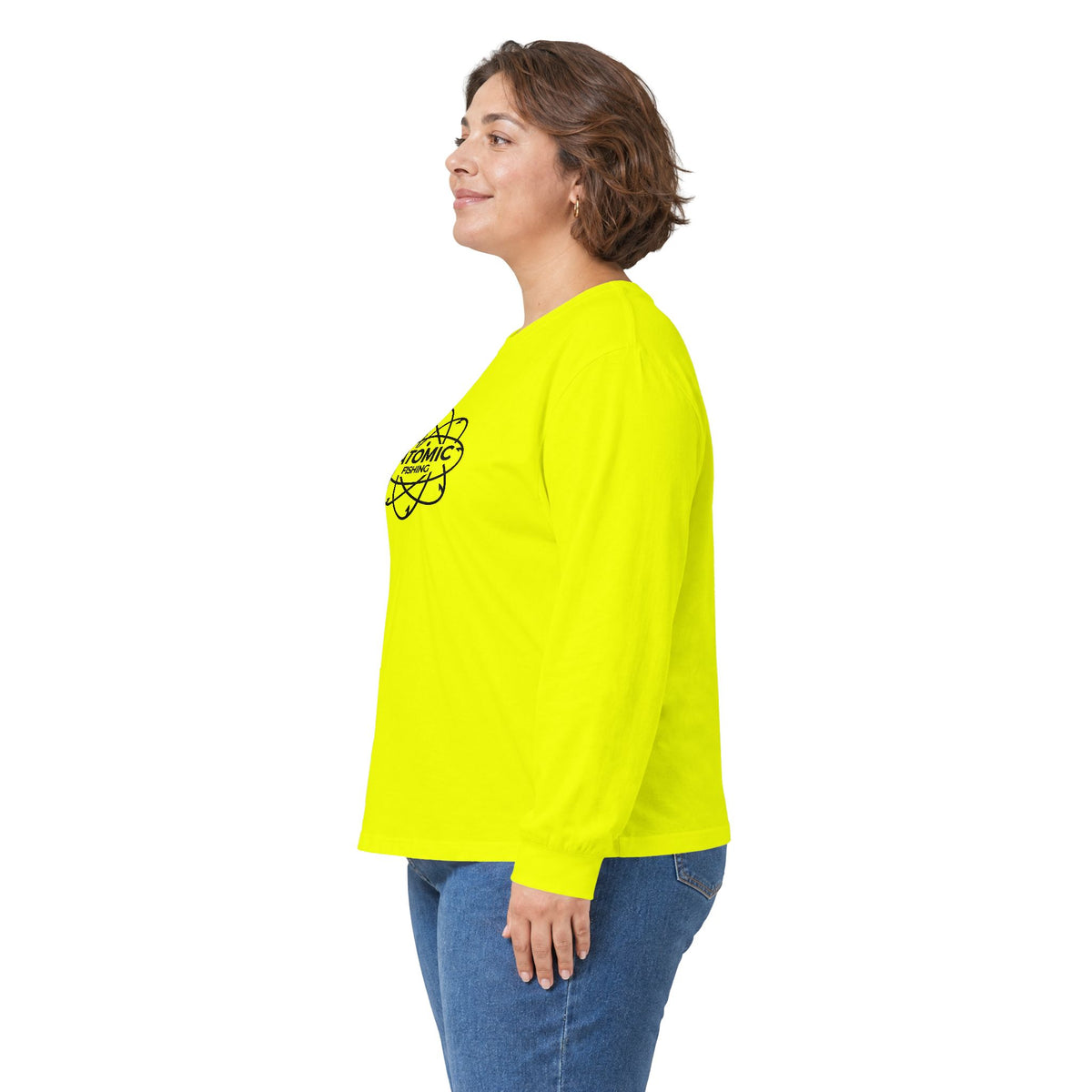 Long Sleeve Tee — 'Lm Large Mouth Bass' Atomic Logo Fishing Graphic
