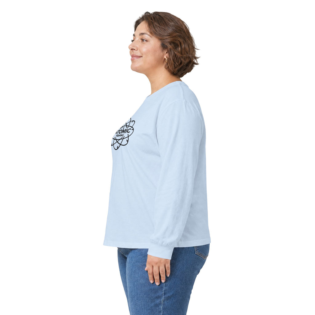 Long Sleeve Tee — 'Lm Large Mouth Bass' Atomic Logo Fishing Graphic