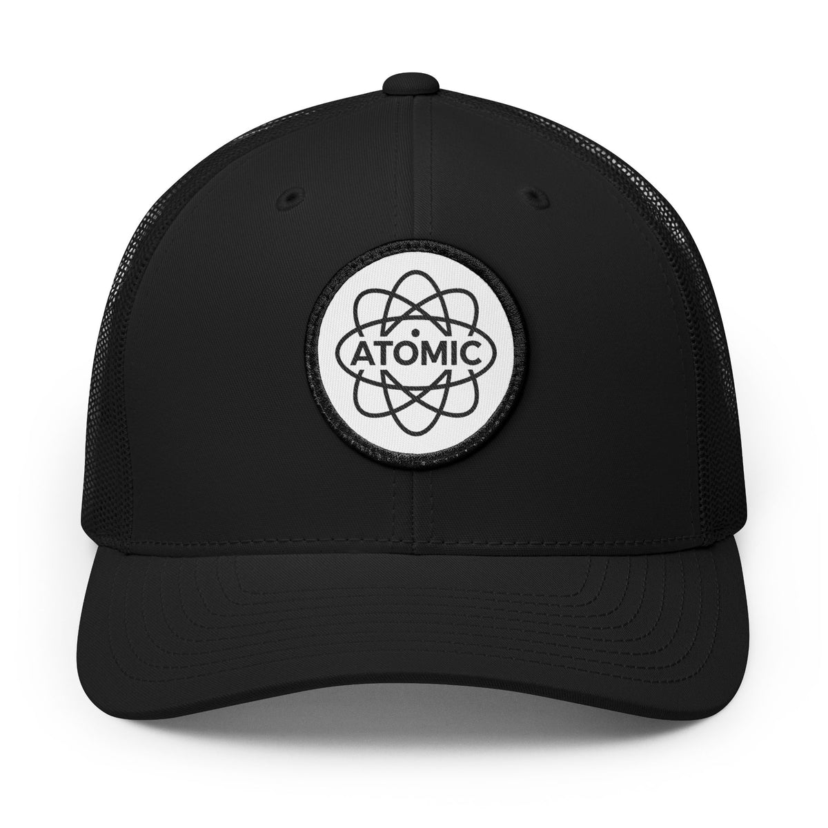 Atomic Fishing Patch Trucker Hat — White Patch (Khaki, Black, Navy, Charcoal)-1