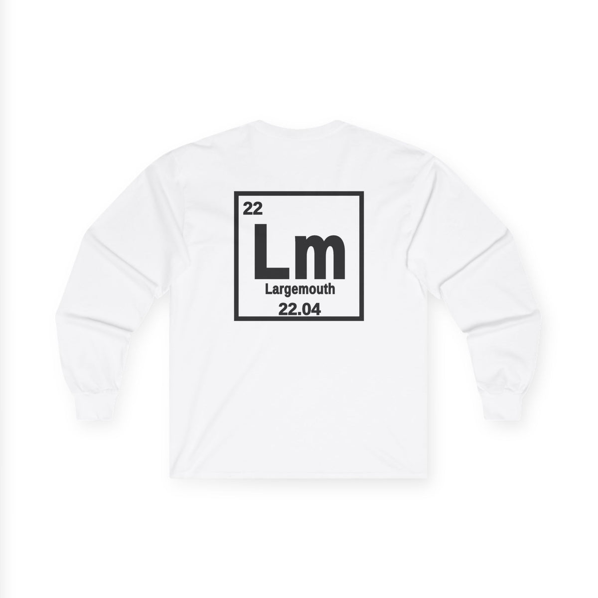Long Sleeve Tee — 'Lm Large Mouth Bass' Atomic Logo Fishing Graphic