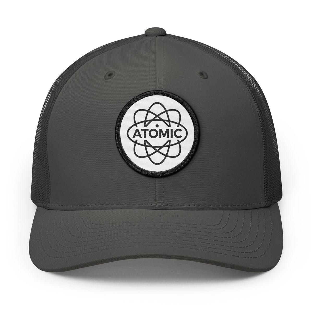 Atomic Fishing Patch Trucker Hat — White Patch (Khaki, Black, Navy, Charcoal)-2