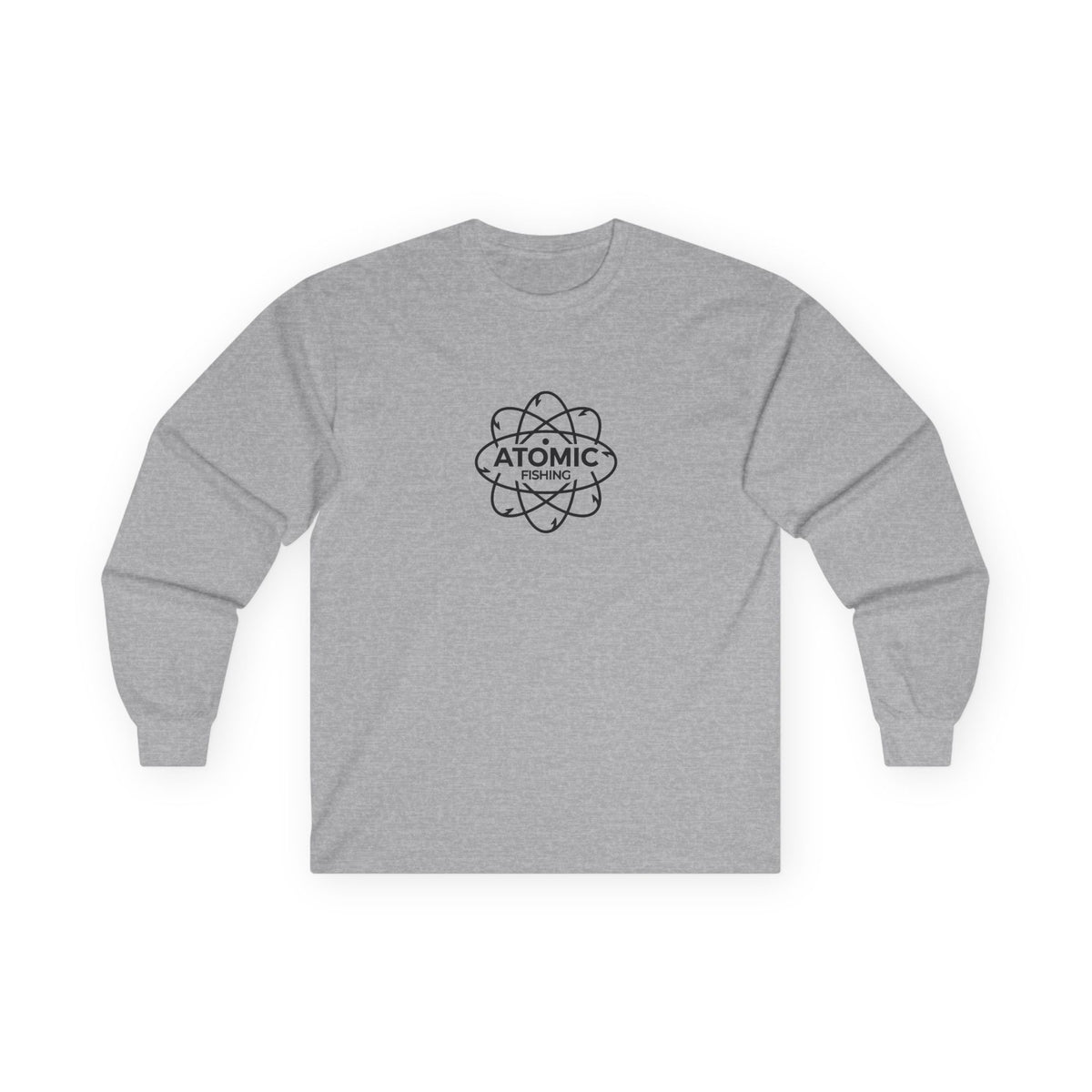 Long Sleeve Tee — 'Lm Large Mouth Bass' Atomic Logo Fishing Graphic