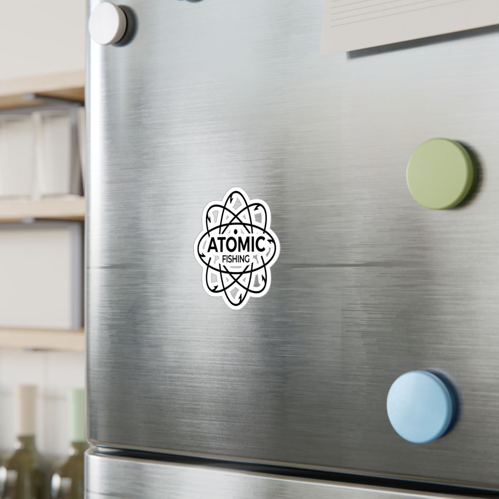 Atomic Fishing Vinyl Sticker — Kiss-Cut Logo Decal