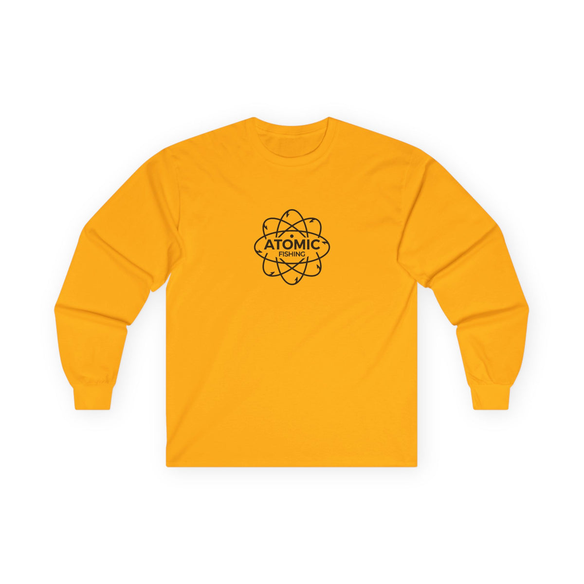 Long Sleeve Tee — 'Lm Large Mouth Bass' Atomic Logo Fishing Graphic