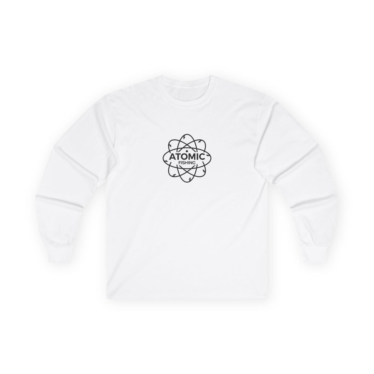 Long Sleeve Tee — 'Lm Large Mouth Bass' Atomic Logo Fishing Graphic