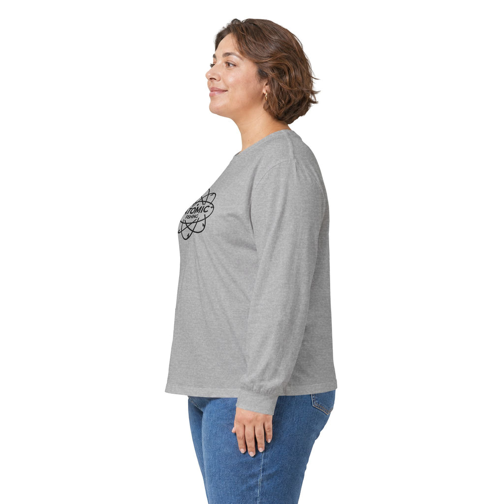 Long Sleeve Tee — 'Lm Large Mouth Bass' Atomic Logo Fishing Graphic