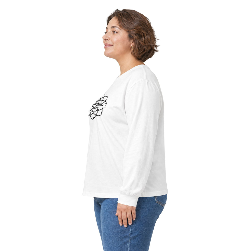 Long Sleeve Tee — 'Lm Large Mouth Bass' Atomic Logo Fishing Graphic