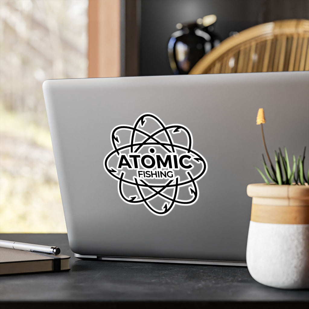 Atomic Fishing Vinyl Sticker — Kiss-Cut Logo Decal