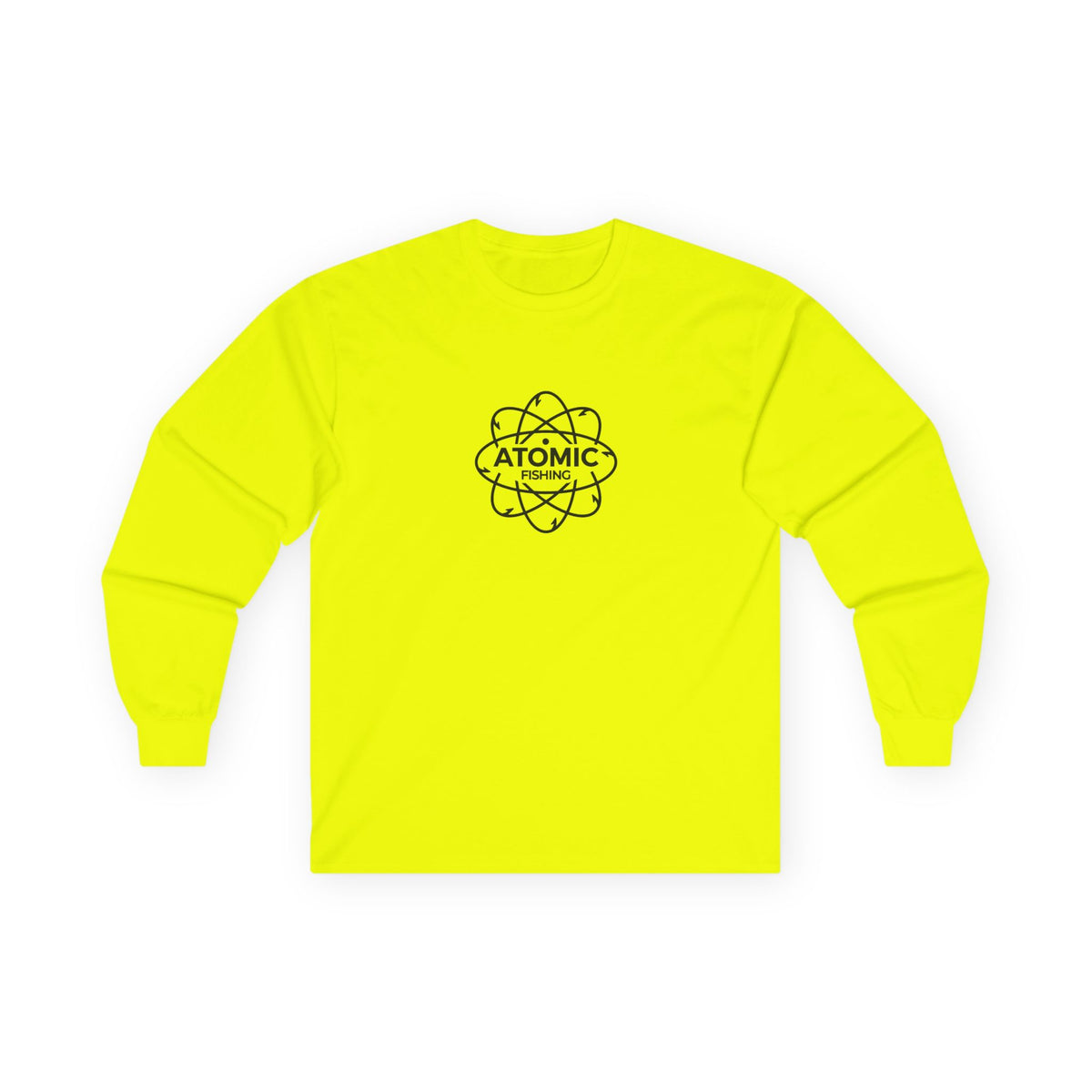 Long Sleeve Tee — 'Lm Large Mouth Bass' Atomic Logo Fishing Graphic
