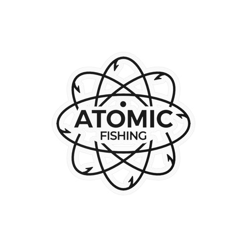 Atomic Fishing Vinyl Sticker — Kiss-Cut Logo Decal