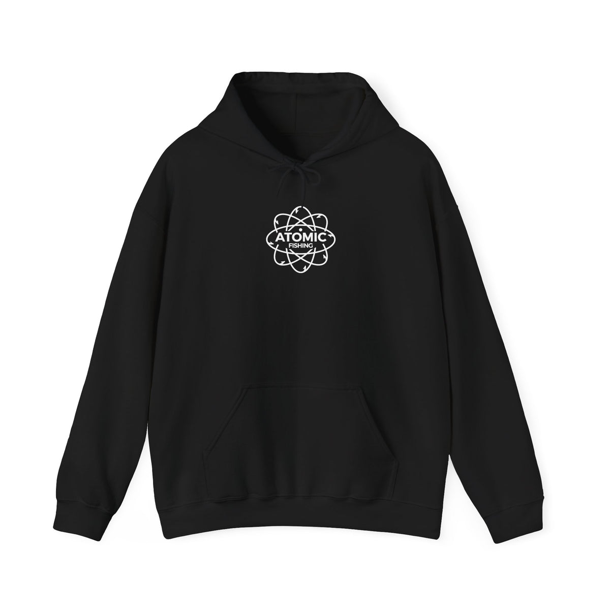 Northern Pike 'Atomic Fishing' Hoodie – Fishing Logo Pullover — Black-2