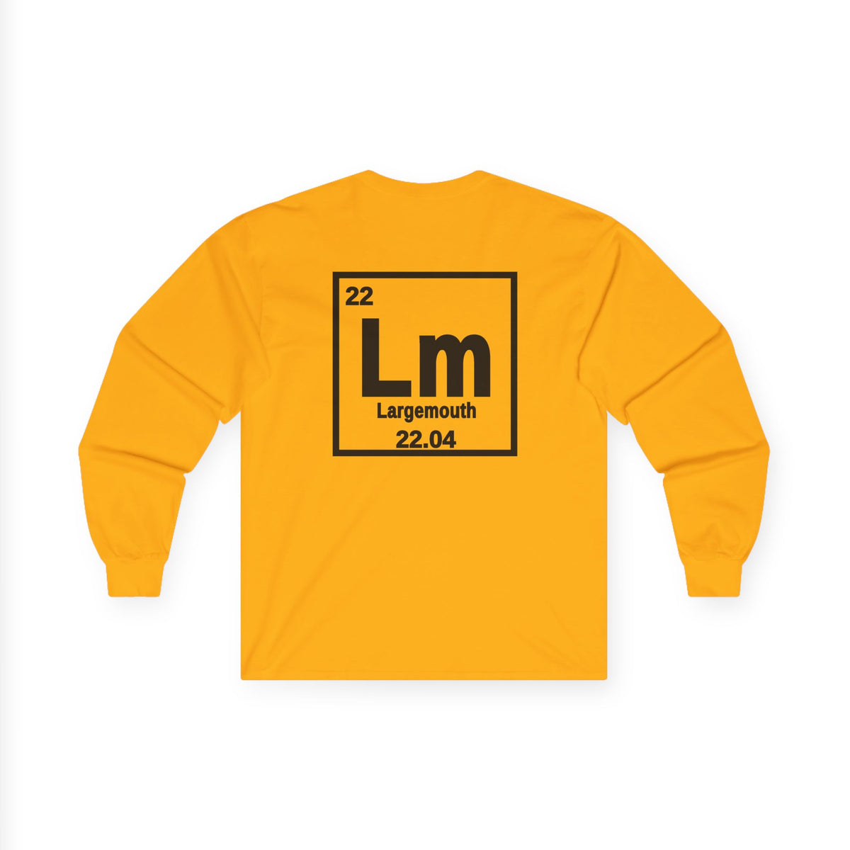 Long Sleeve Tee — 'Lm Large Mouth Bass' Atomic Logo Fishing Graphic