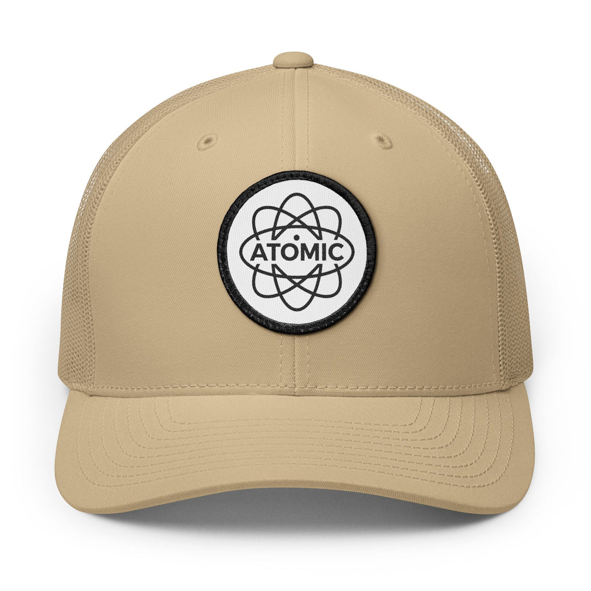 Atomic Fishing Patch Trucker Hat — White Patch (Khaki, Black, Navy, Charcoal)-3