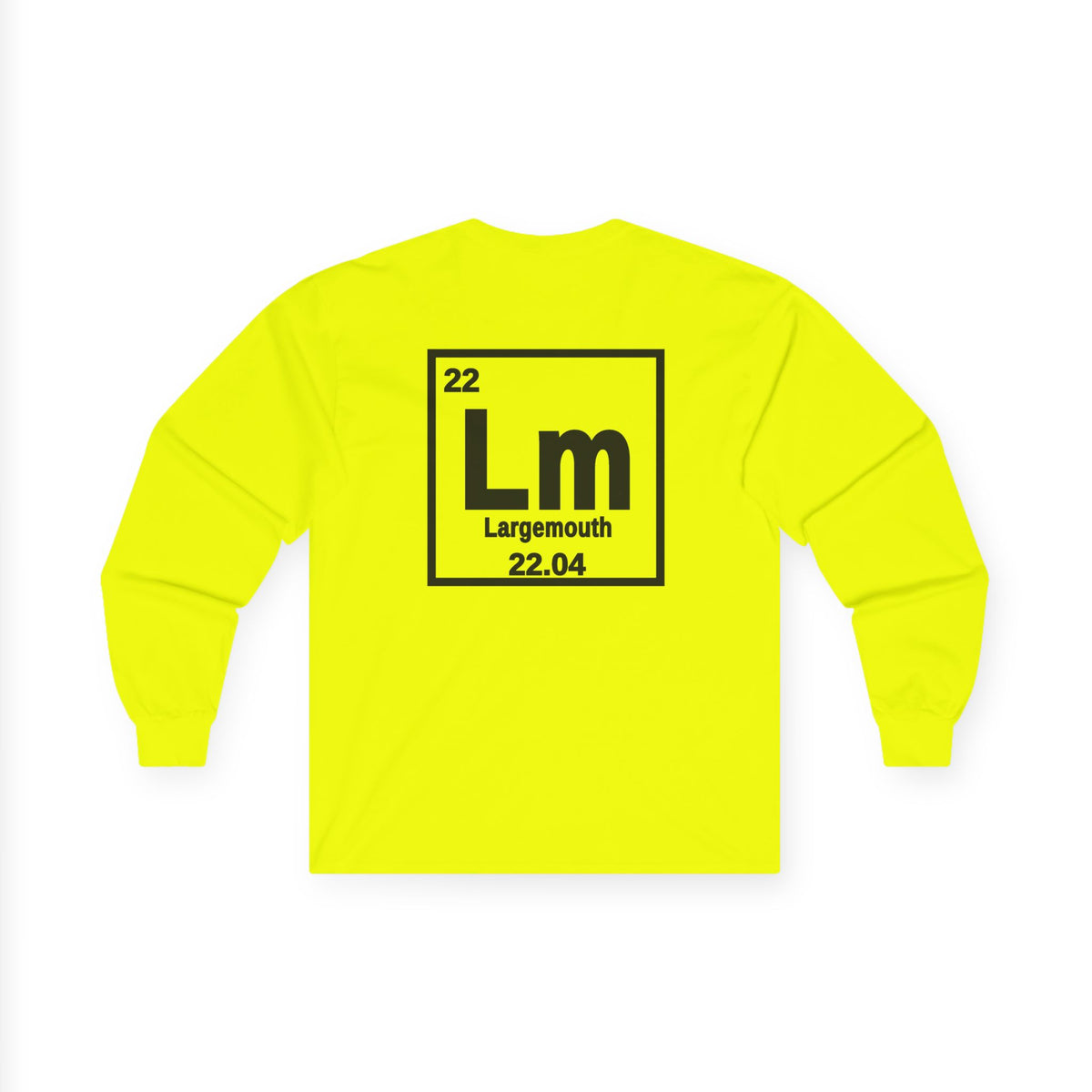 Long Sleeve Tee — 'Lm Large Mouth Bass' Atomic Logo Fishing Graphic