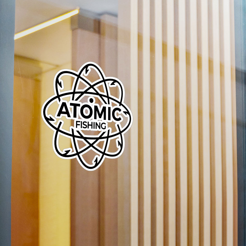 Atomic Fishing Vinyl Sticker — Kiss-Cut Logo Decal