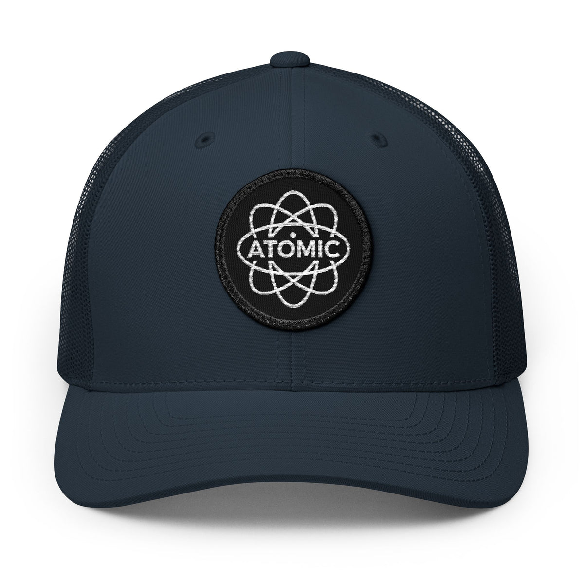 Atomic Fishing Patch Trucker Hat — Black Patch (Khaki, Black, Navy, Charcoal, Caramel)-5