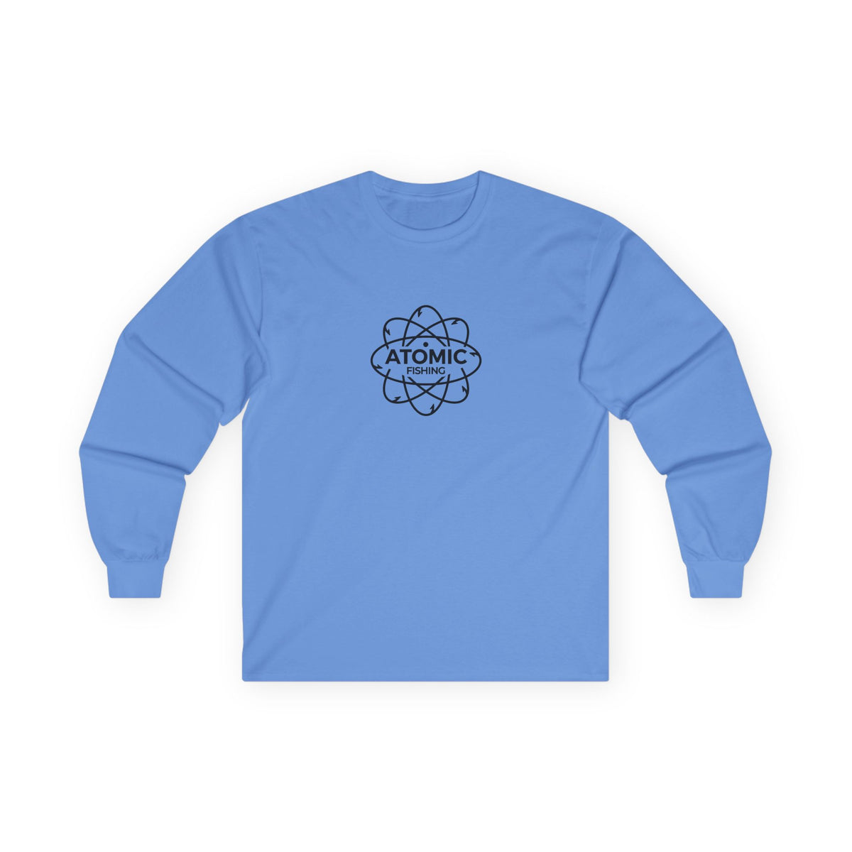 Long Sleeve Tee — 'Lm Large Mouth Bass' Atomic Logo Fishing Graphic