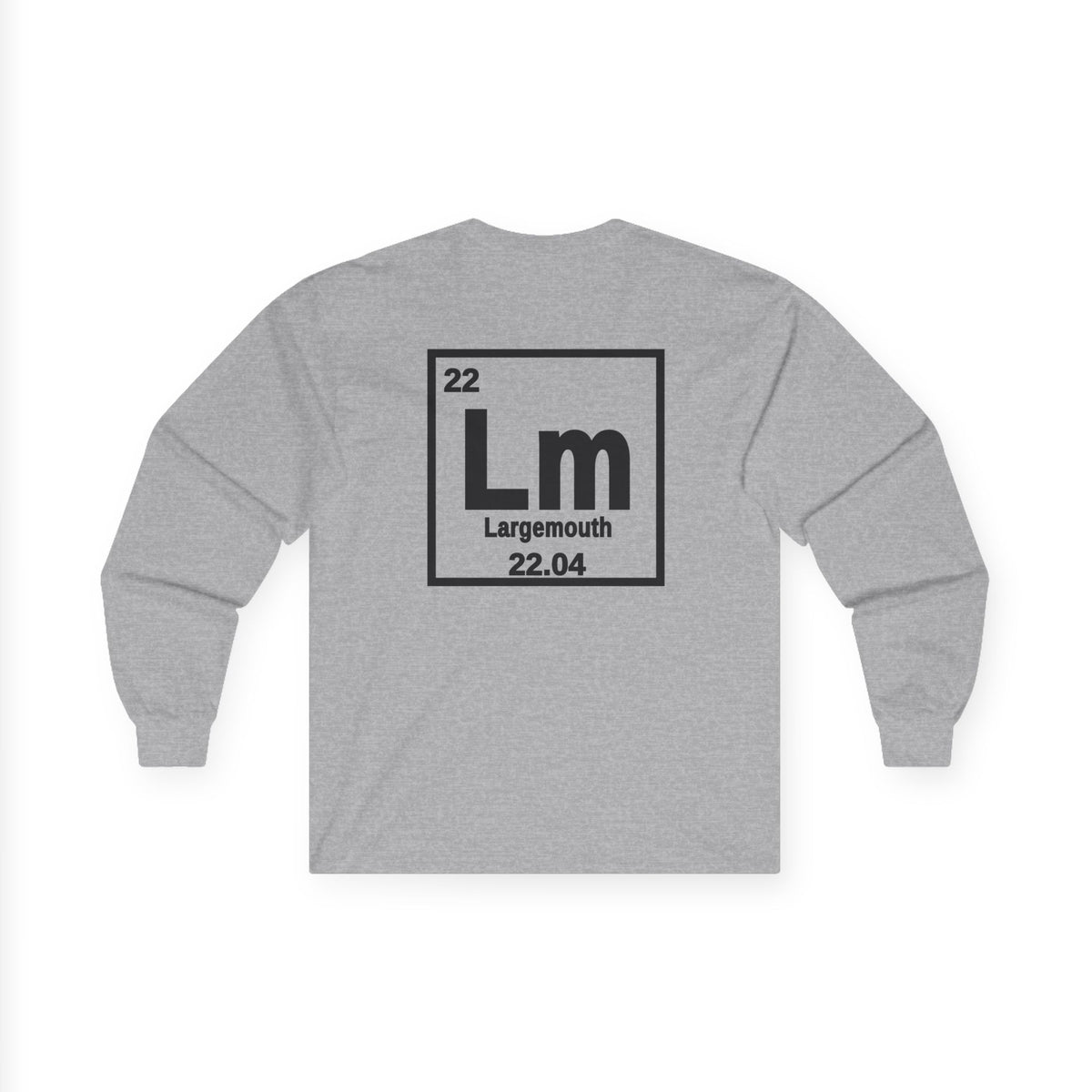 Long Sleeve Tee — 'Lm Large Mouth Bass' Atomic Logo Fishing Graphic