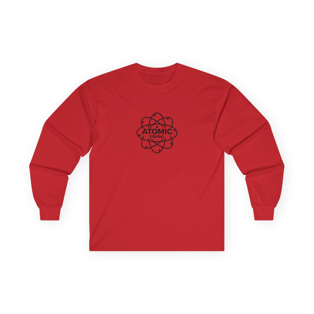 Long Sleeve Tee — 'Lm Large Mouth Bass' Atomic Logo Fishing Graphic