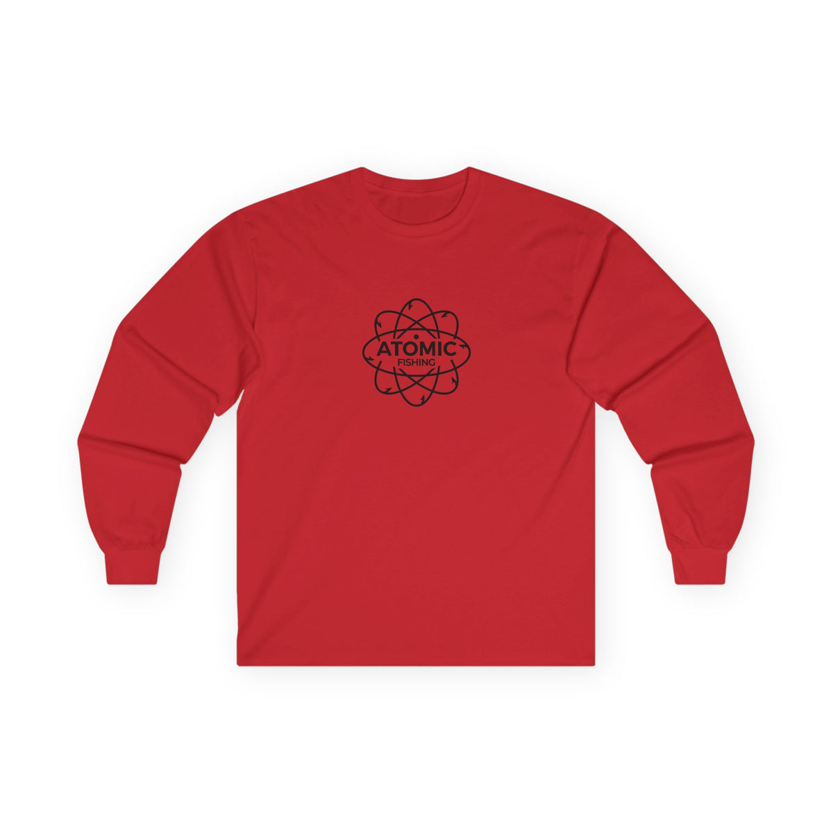 Long Sleeve Tee — 'Lm Large Mouth Bass' Atomic Logo Fishing Graphic