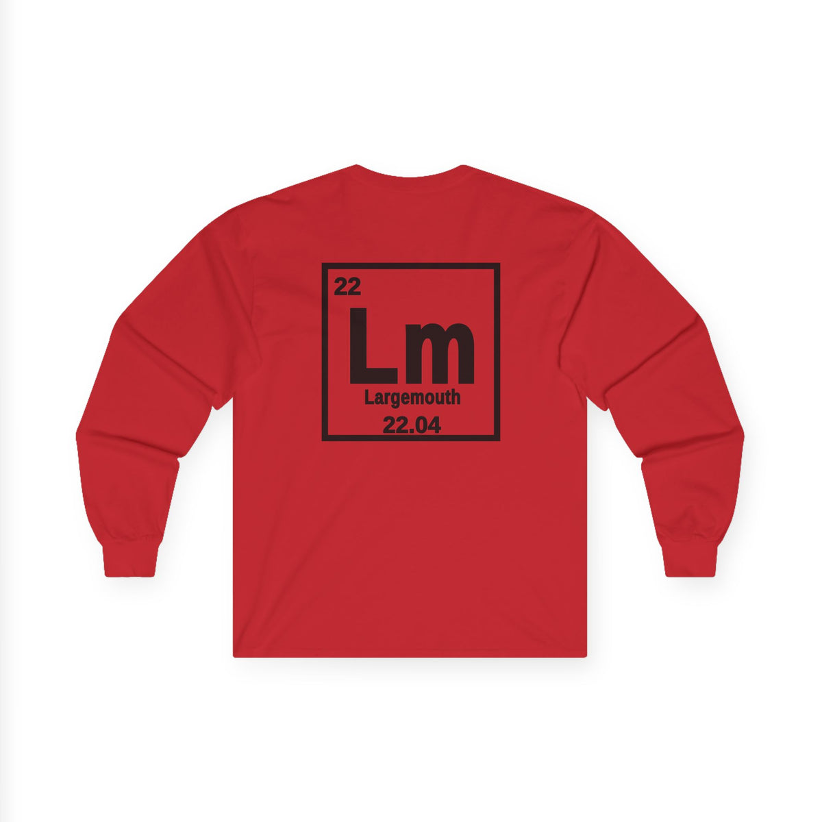 Long Sleeve Tee — 'Lm Large Mouth Bass' Atomic Logo Fishing Graphic